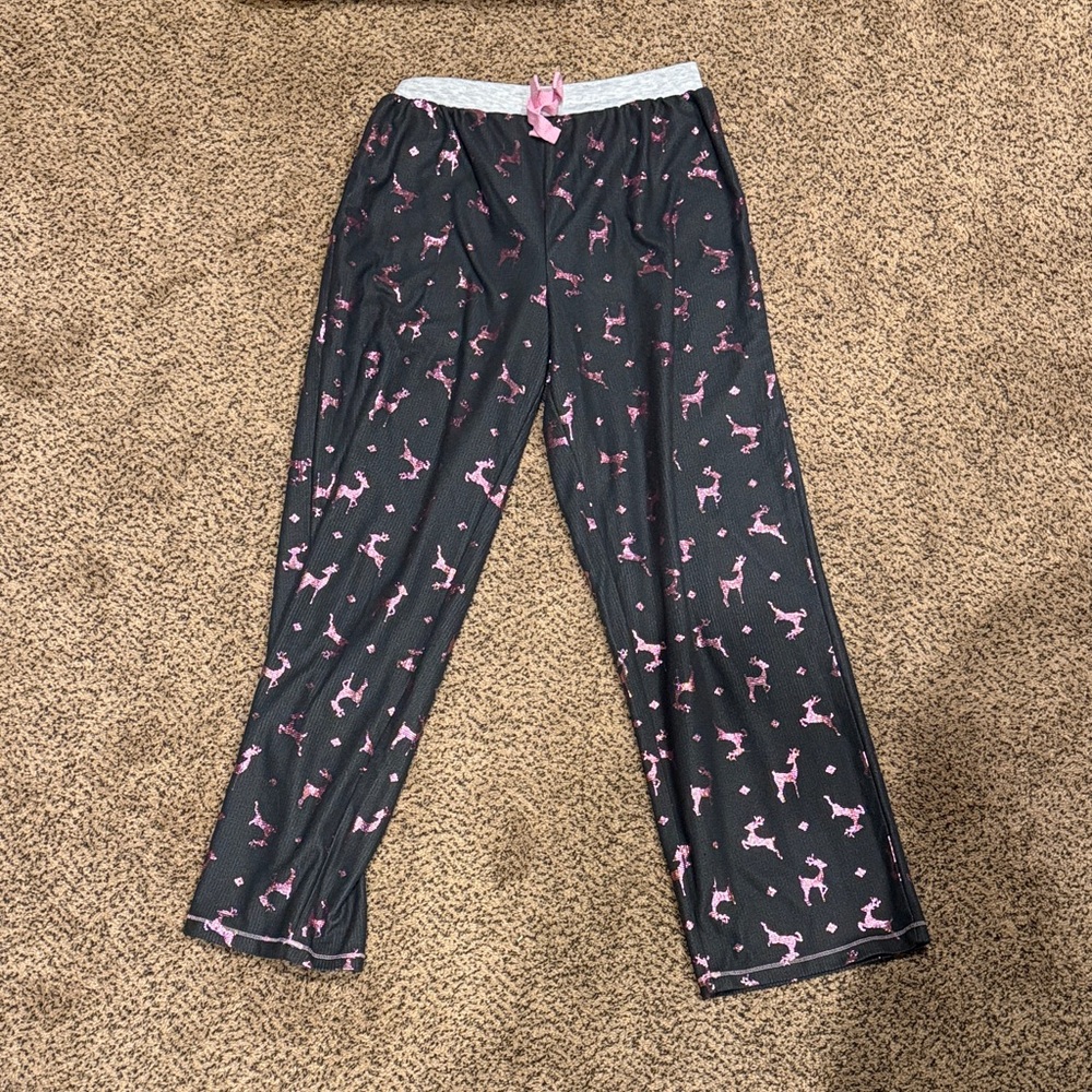 Kids Pajamas with Pink Reindeer Print
